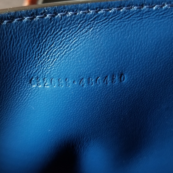 Alexander McQueen Skull Croc-Embossed Leather Pouch Indigo - Picture 8 of 8